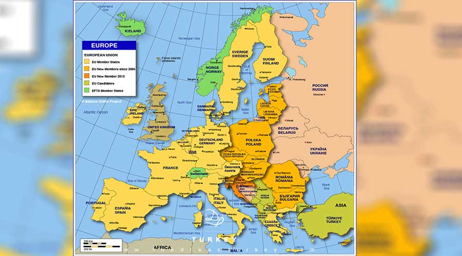 نقشه پایتخت کشورهای اروپا